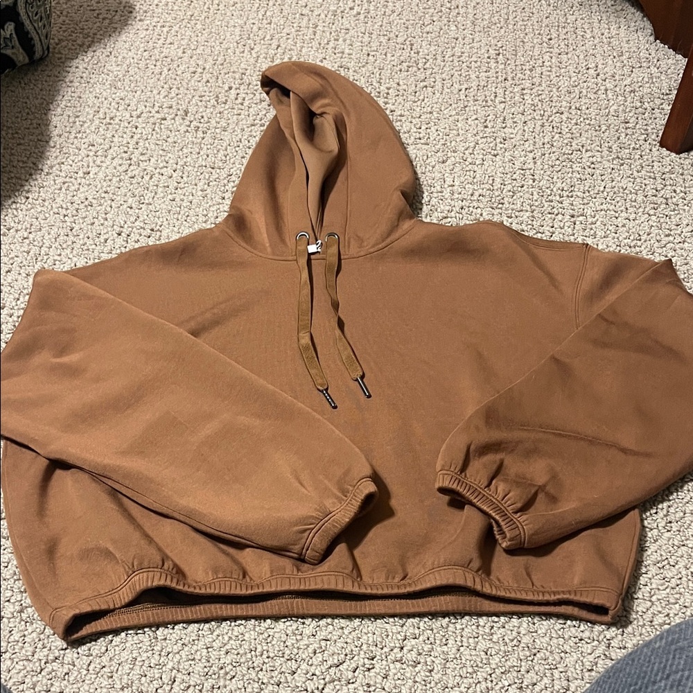 Spanx Air Essential Cocoa Cropped Sweatshirt